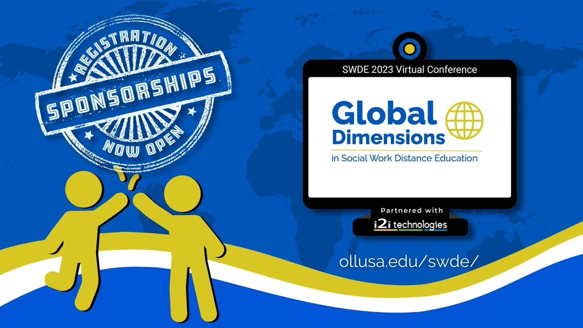 SWDEConference's tweet photo. SWDE 2023 Sponsorship opportunities available - Connect with a Global Social Work Education audience. Check out sponsor levels @ https://t.co/cWlrVvj5Bk
#SWDE2023 #SocialWorkDistanceEducation #GlobalSocialWork - via Whova Event App https://t.co/r5PMWGgmHR