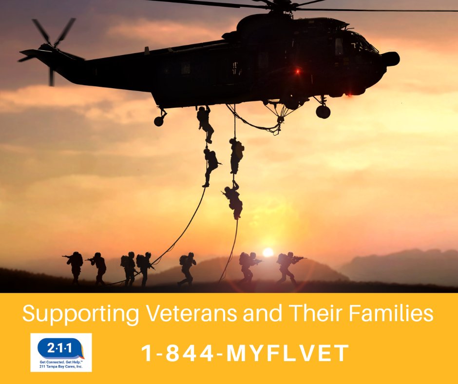 FirstContactTB's tweet photo. Why Is The Florida Veterans Support Line Needed? Because Florida is the third-largest state with the third-largest veteran population in the United States. More than 1,533,306 veterans call Florida their home. Call the support line today for assistance. #211TBC #VetSupport #FLVet https://t.co/hr35OGNHAC