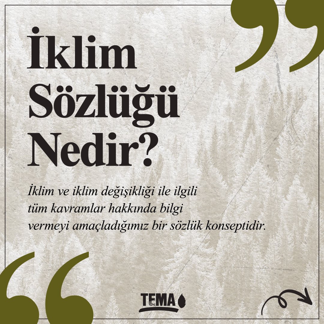 temavakfi's tweet photo. İklim Sözlüğü Yayında 📔

İklim Sözlüğü Nedir 🔍

🌿 İklim ve iklim değişikliği ile ilgili tüm kavramlar hakkında bilgi vermeyi amaçladığımız bir sözlük konseptidir. https://t.co/s0s6G4Z0ah