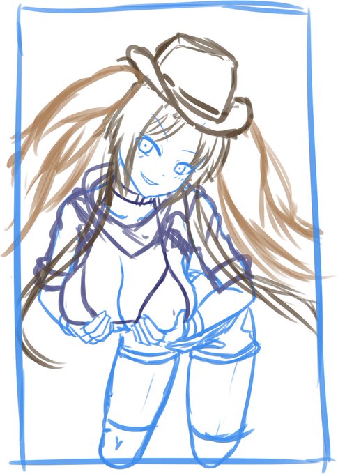 ラフはまあこんな感じか。髪の毛むっずッ!! 