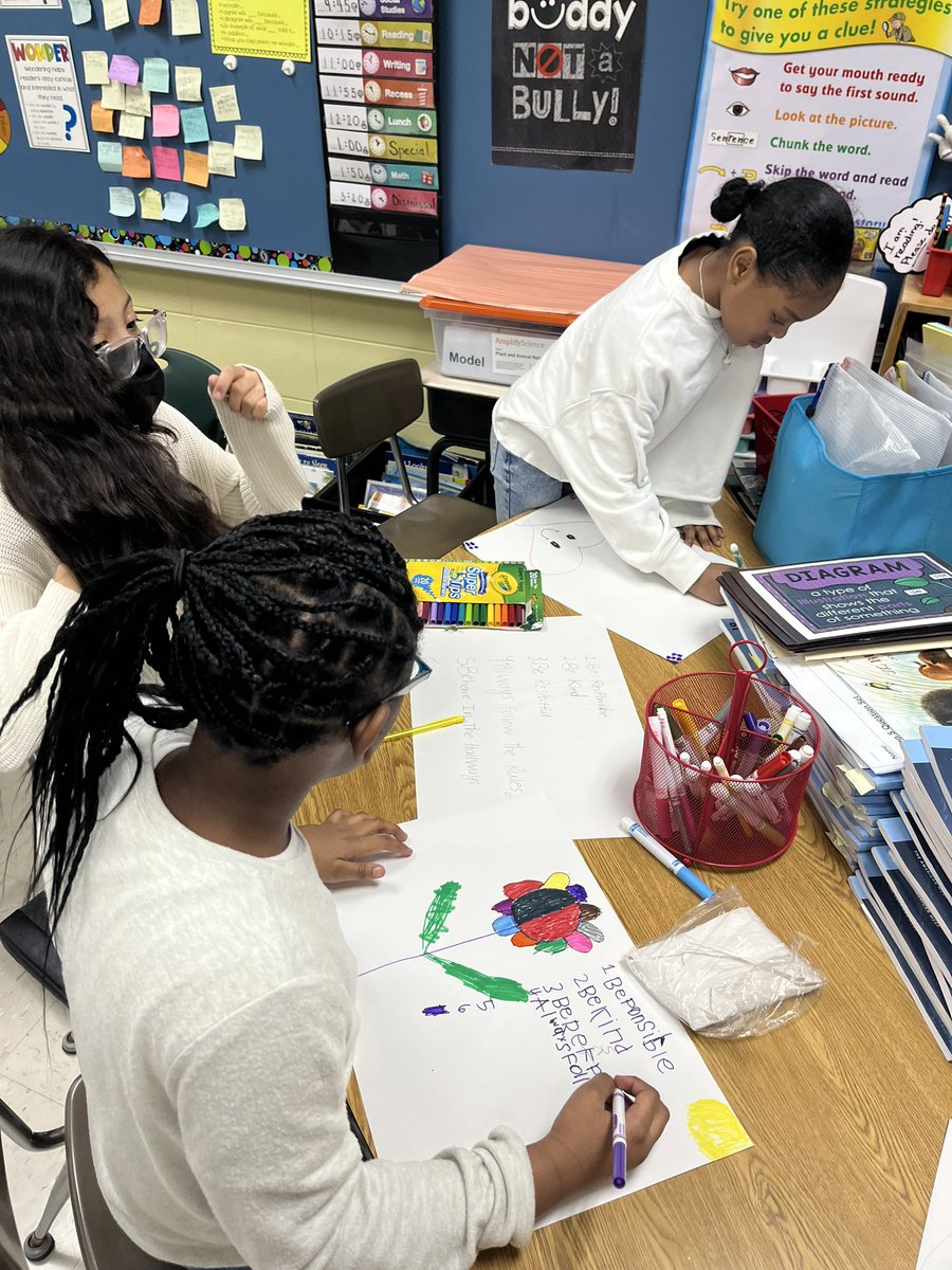 MrsEstand's tweet photo. 5th and 2nd grade buddies were creating posters and slideshows as we freshen up on the behavior expectations! #han123 #d123 https://t.co/k7Lex6JP0W