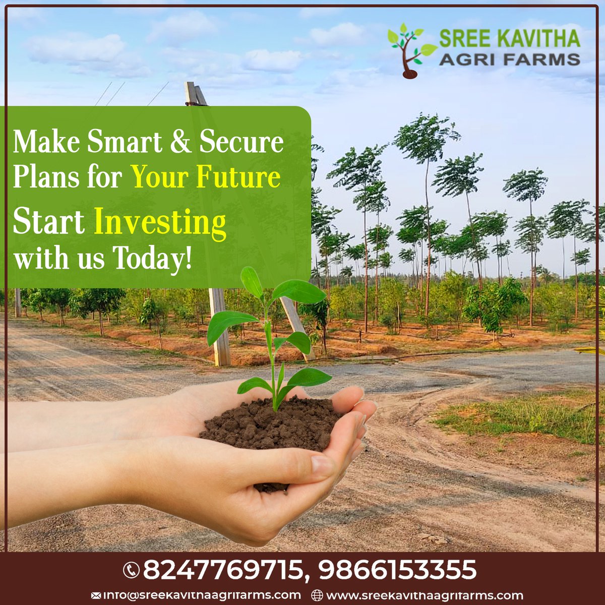 Chase your goals to fuel your effrts and invest in property

Visit us at sreekavithaagrifarms.com
Contact :91 9866124455
Email: info@sreekavithaagrifarms.com

#smartinvesting #Sreevanam #sandalwoodopenplots #sreekavithaagrifarms #onetimeinvestment #typuram #SkAgriFarms
