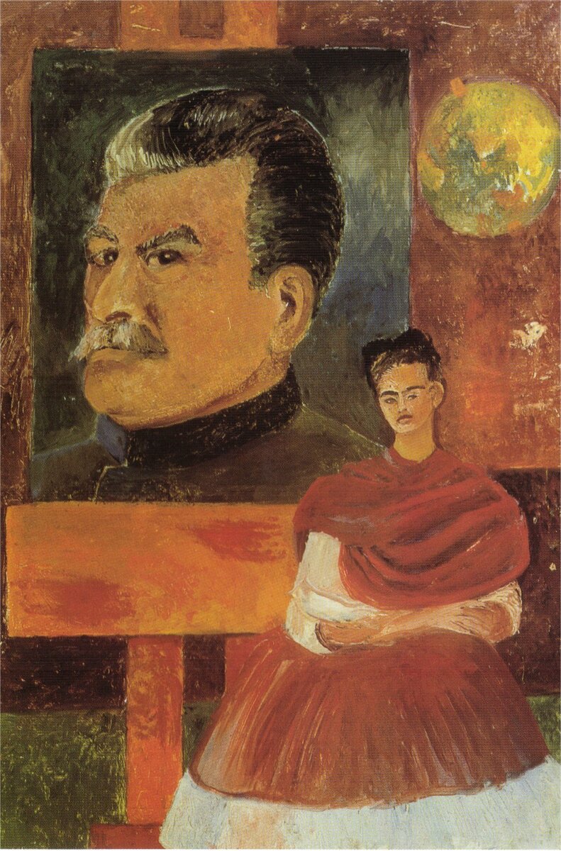 Self Portrait with Stalin, 1954 #frida #fridakahlo wikiart.org/en/frida-kahlo…