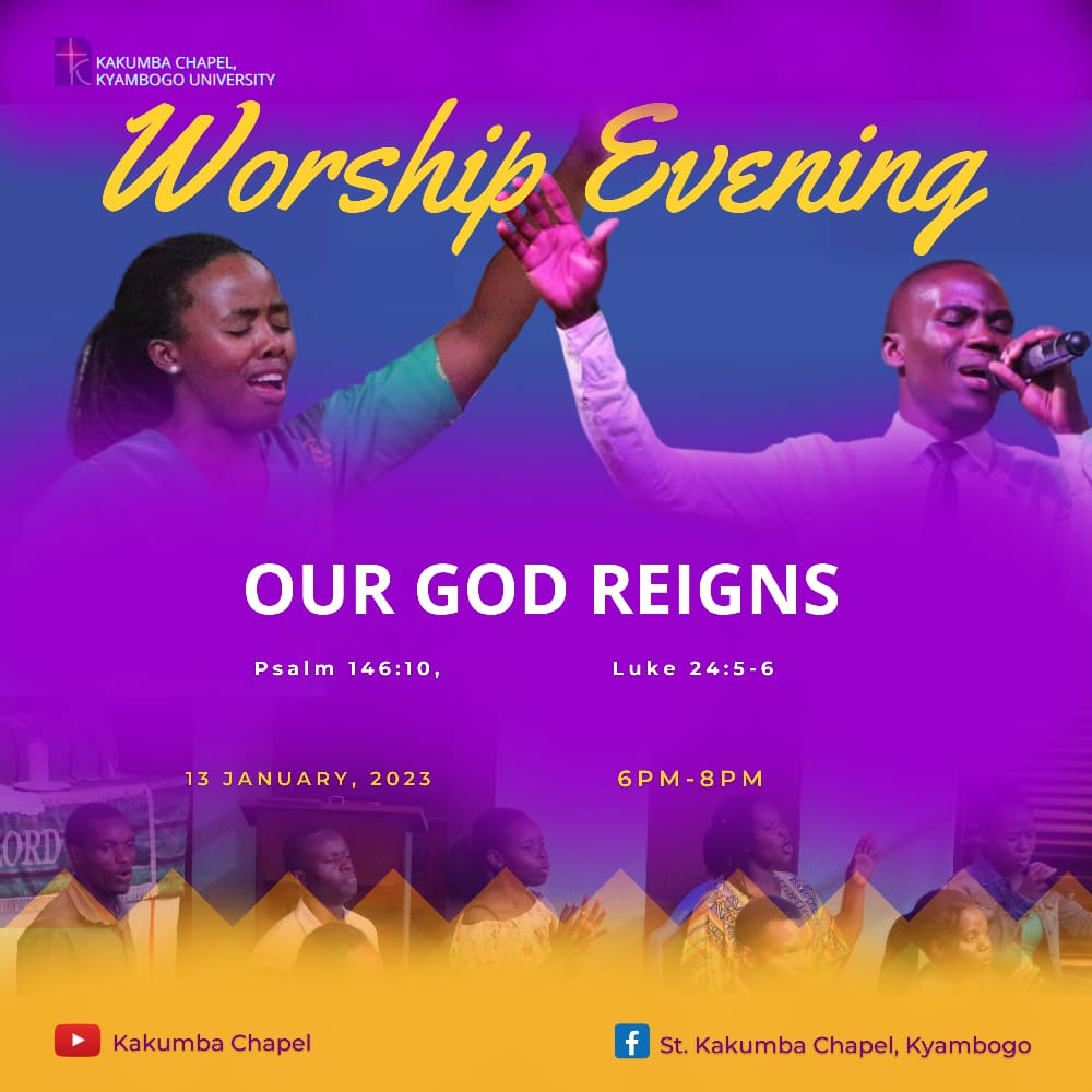 Join us for worship evening tomorrow at 6:00pm in the chapel Auditorium. Come we bask together in His presence.🎸🎺🪕🥁🎤🎷