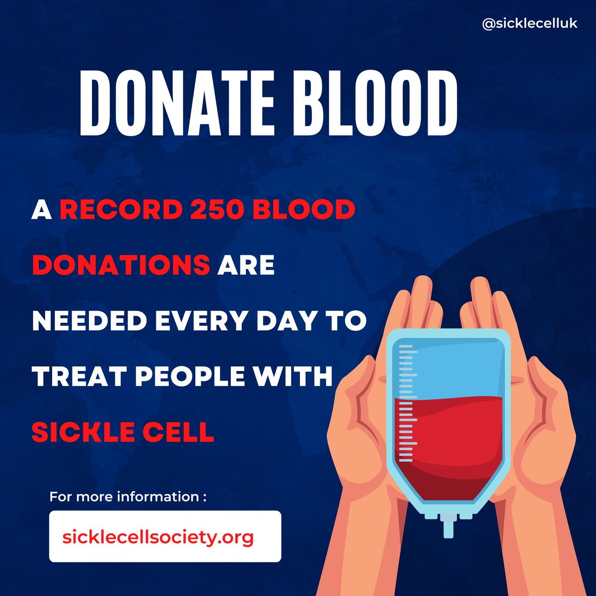 New figures from NHS Blood and Transplant reveal that a record 250 donations are now needed every day to treat people with sickle cell, many of whom need regular blood transfusions every four to six weeks. #Blood #BloodDonation #sicklecell #NHS #sicklecellsociety