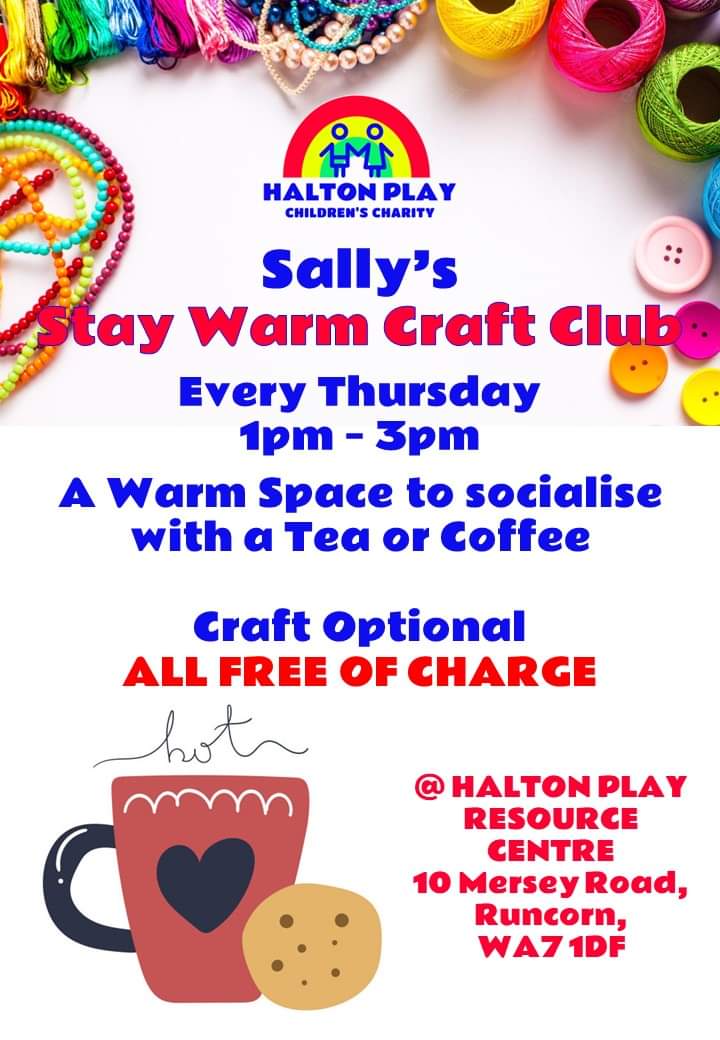 PLS RT come along to the Resource Centre in Mersey Road Runcorn Wa7 1df on a Thursday afternoon for a free crafting group with tea and coffee in our warm space! @HaltonBC @HaltonLibraries @TheStudioWidnes @HaltonCarers @RuncornWI @runcornworld @WidnesRuncornWN @HomeSmartLet