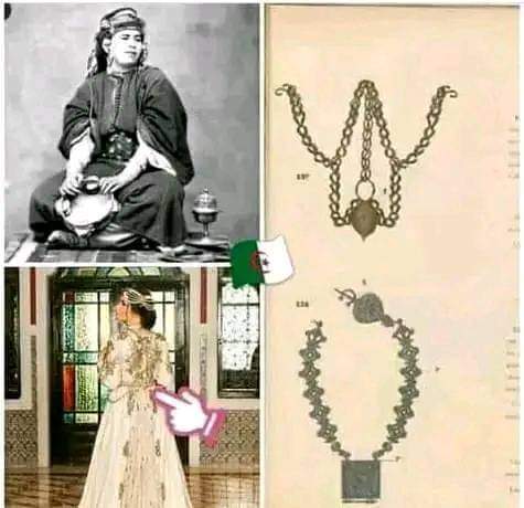 Sam1Lilly's tweet photo. Bijoux algérienne 🇩🇿 
بشمار أو التخمال الزناتي يوضع على الكتف ثم يربط على الظهر
#الحلي_التقليدي_الجزائري https://t.co/A0mWmK8GTq