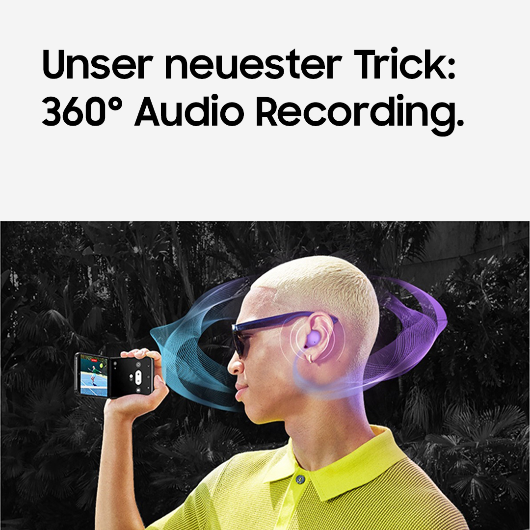 SamsungDE's tweet photo. Spitz deine Lauscher: Mit den #GalaxyBuds2Pro kann man jetzt #360Audio Aufnahmen machen - für das Mittendrin-Gefühl! https://t.co/uz4JYc1xyg