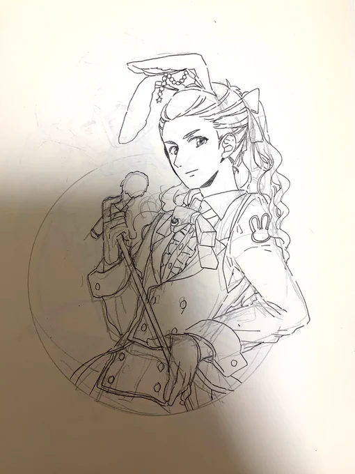 うさ耳翔真さんも三つ編み環もモバグリ時代に描いてた…(怖……) 