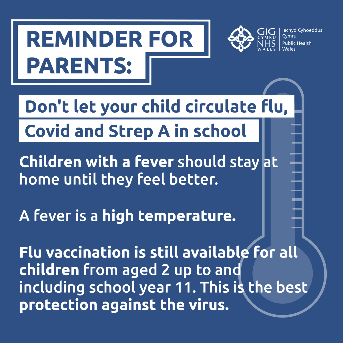 If your child has a fever, they should stay home and only return to school or childcare settings when they feel better.

For more information, go to: ow.ly/8HAA50MjjgX
