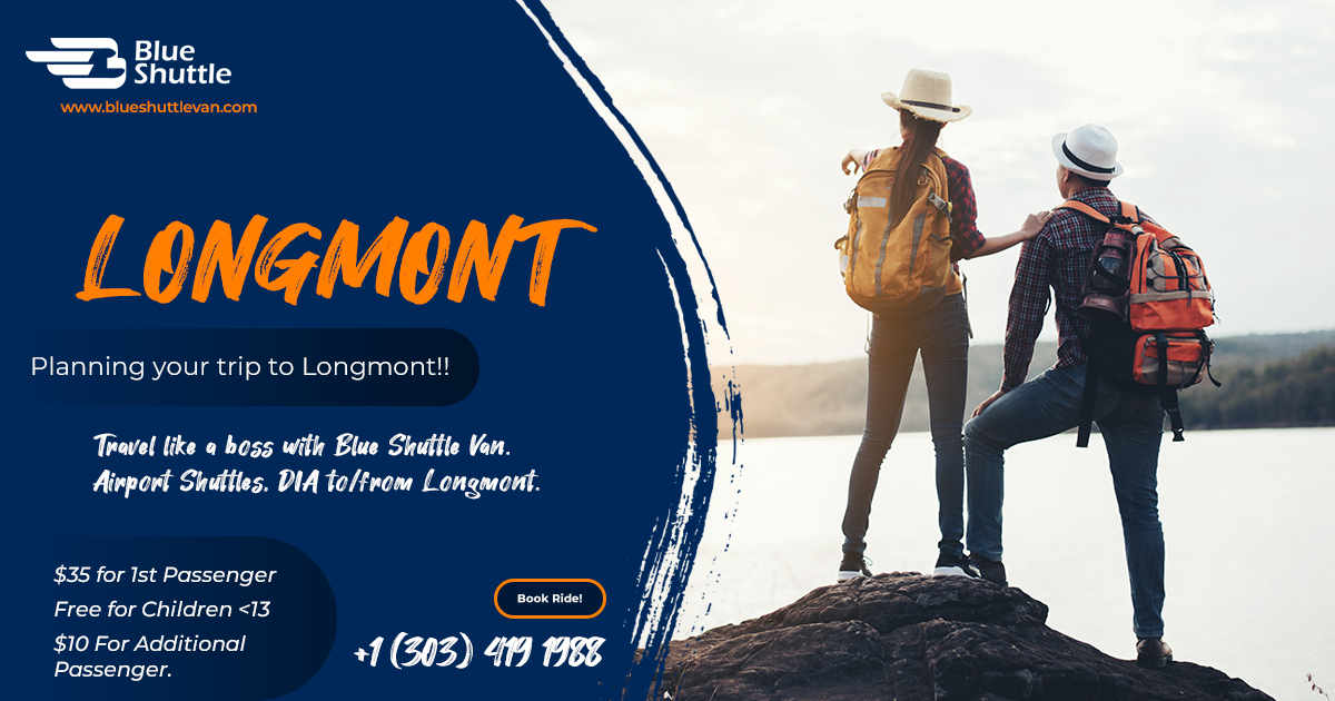 Enjoy Panoramic views of mountains and array of spectacular activities in Longmont with Blue Shuttle Van.
#longmont #blueshuttle #DIA #colorado #discount #airportshuttles #bookshuttle #comfortableride #travel #explorecolorado