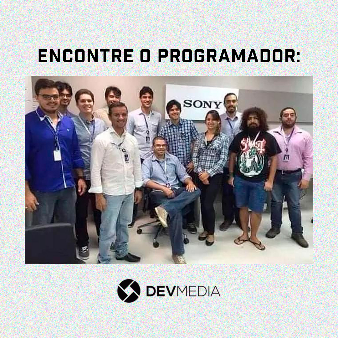 DevMedia's tweet photo. Quem é o DEV nesta imagem? 😂⤵️ Comente aí! #programação #eusoudev #bolhadev #paneladev https://t.co/4RvWHvNlpe