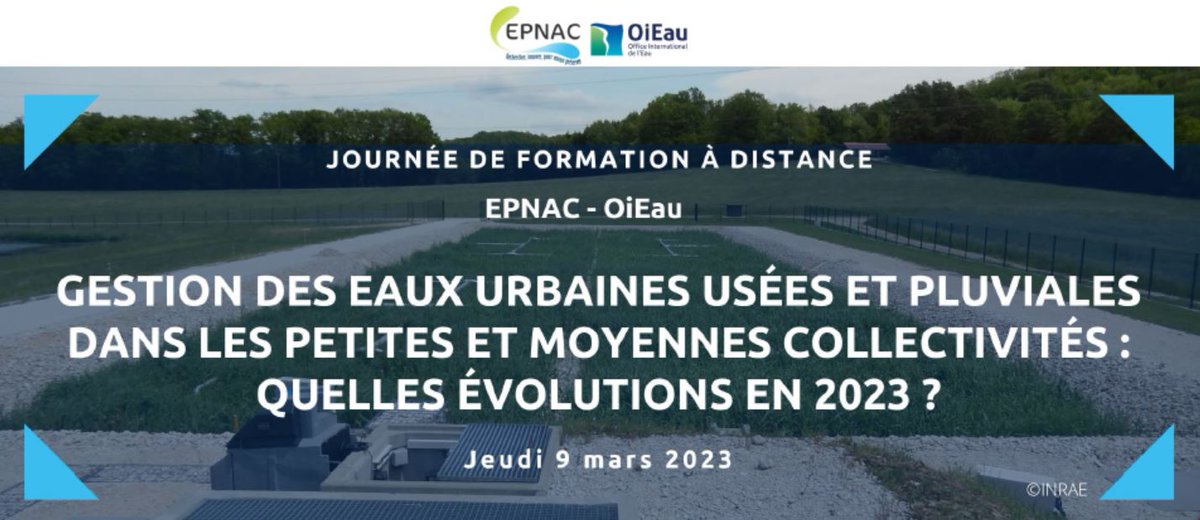 OI_Eau's tweet image. Formation #EPNAC – OiEau: LES INSCRIPTIONS SONT OUVERTES ! Zones de rejet végétalisées, #REUT #EauxUsées traitées, filtres plantés de #Roseaux, gestion des #boues : RDV le 09.03.2023 pr parler gestion des #EauxUrbaines usées ou #pluviales 👉bit.ly/3kccOWF  #EauxPluviales