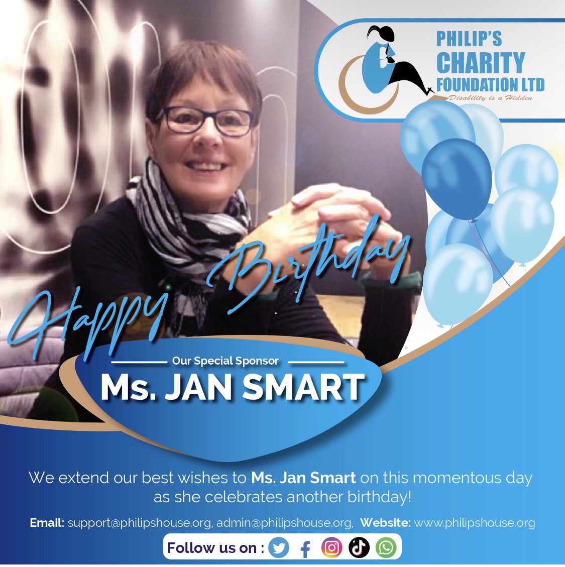 PhilipsHouse's tweet photo. Happy birthday to our mother, May the Almighty continue blessing you for your immeasurable support you render to the less privileged. We are honored to have you in our lives. @Bisbrucewilliam @DonateLife @DonateLifeToday @UNOCHA @UNHumanRights @Andrejn11 https://t.co/6y99ioQYuq
