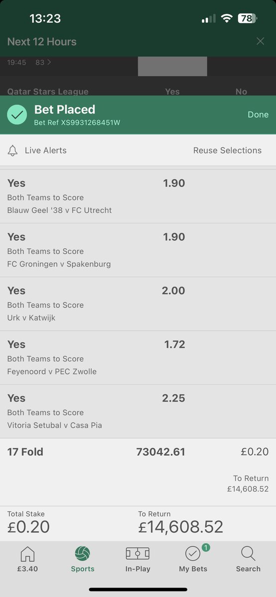 ShiteBets's tweet photo. We want them goals goals goals. This bet was literally picked without looking at the matches. Filter it to both teams to score and select Yes for every game. Easy money. 

#ShiteBets #FootballTips https://t.co/xXT4qg0dnr