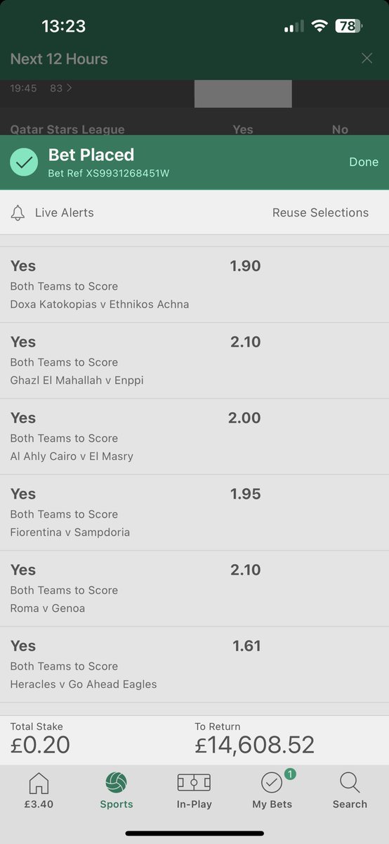 ShiteBets's tweet photo. We want them goals goals goals. This bet was literally picked without looking at the matches. Filter it to both teams to score and select Yes for every game. Easy money. 

#ShiteBets #FootballTips https://t.co/xXT4qg0dnr