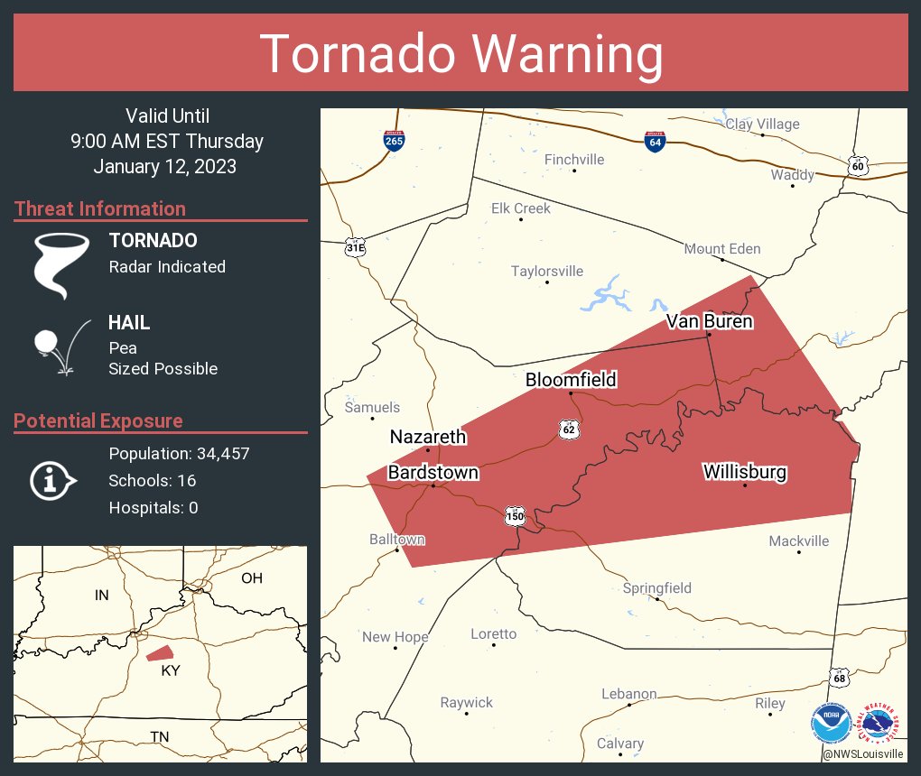 Storm_101 on Twitter "RT NWSLouisville Tornado Warning including