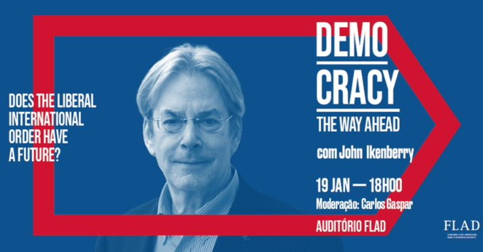 cryptosdlr's tweet image. Para onde caminham as nossas democracias? ‘Democracy: The Way Ahead’ é um ciclo de conferências que vai trazer nomes americanos de referência à #FLAD para debater o futuro da democracia. John Ikenberry, professor em #Princeton, é o primeiro convidado. 🔗 flad.pt/democracy-the-…