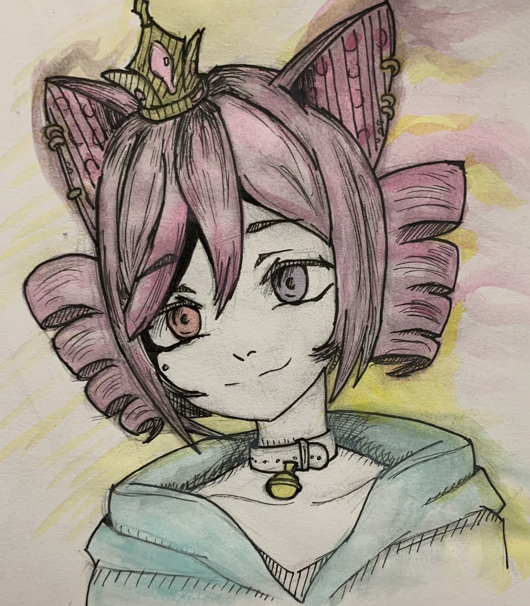 nyabulon's tweet photo. @Kittyflutexbl Heyy I tried to do a KittyFlukkireta during tonight’s stream!  Trying to do a bit more stuff on paper and was happy~ https://t.co/vHmMtMuKRX