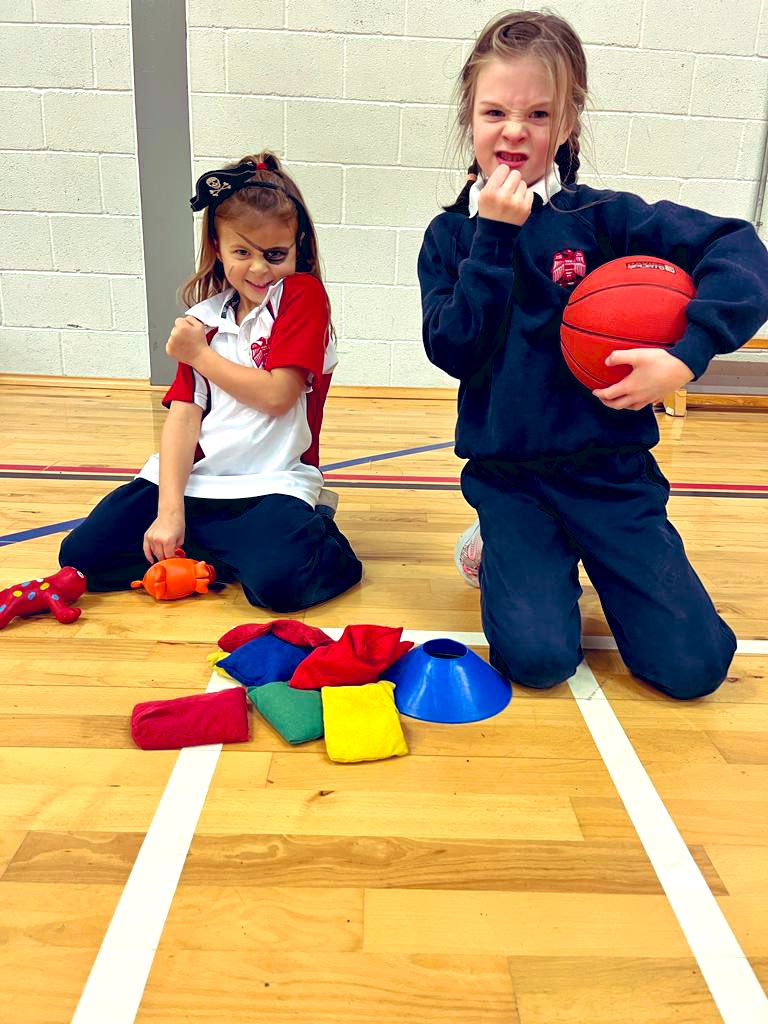 WCPSport's tweet photo. Oohhh arrrr it’s pirate day and the Year 1&2 children have been winning treasure by catching balls in PE #EagleHouseSport #themedlearning #fun https://t.co/Iro3wJQ5f0