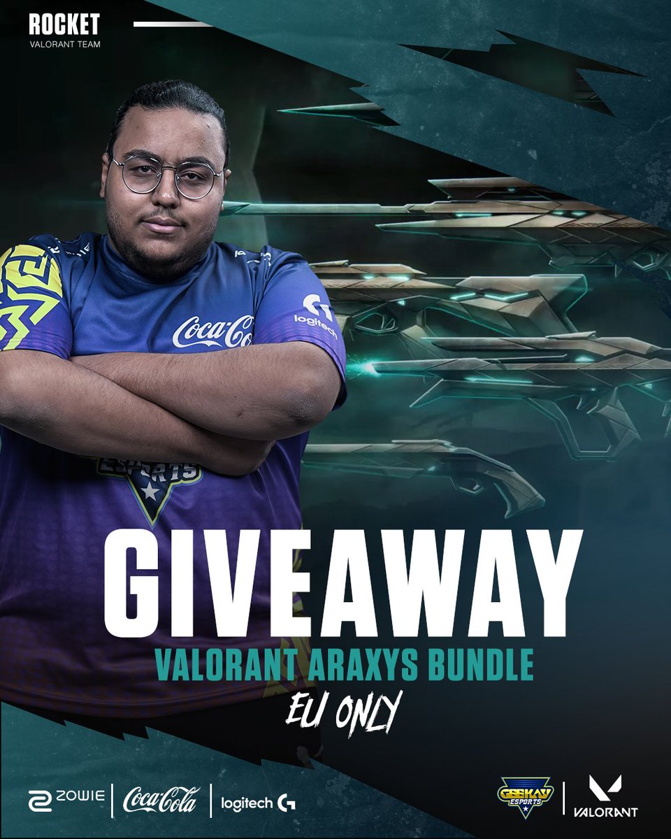 RockeTVLR's tweet image. ARAXYS SKIN Bundle GIVEAWAY ‼️

TO ENTER:

- Follow
@RockeTVLR 
@Geekay_Esports 
- instagram
@ahmed_rocket71

- Like &amp;amp; Retweet
- Tag 3 Friends

🔴Ends on: 17 January

#GK_FTW #VALORANT
#valorantgiveaway