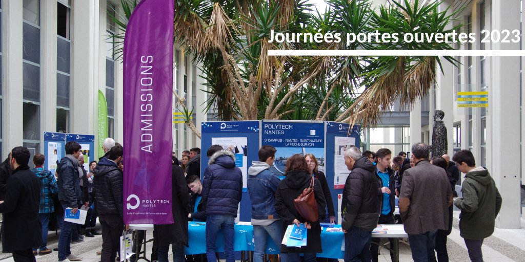 📢 Les journées portes ouvertes 2023 de Polytech Nantes auront lieu le 4 février sur le campus de la Chantrerie et le 4 mars sur les campus de Gavy et de La Courtaisière
👉 Découvrez le programme polytech.univ-nantes.fr/fr/une-ecole-s…

#jpo #admission #orientation #ingénieur