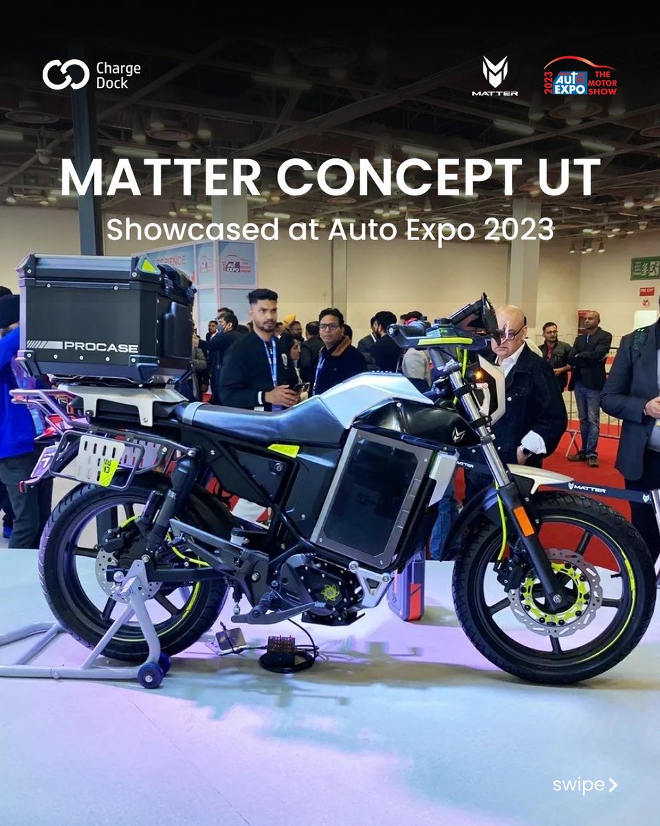 chargedockindia's tweet photo. Long range travel, is now made possible, in India!
Matter has revealed the EXE and UT concept at the Auto Expo 2023 showcasing what their plans for the next couple of years are! 

#matterev #showcased #automotivenews #exploreexpo #autoexpo2023 #aemotorshow2023   #chargedock https://t.co/1AglWAM7w7