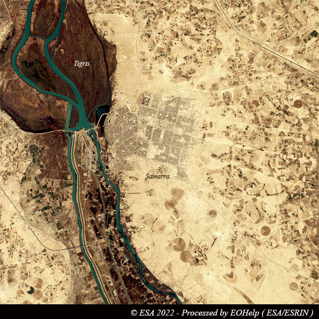 ESA_EarthOnline's tweet photo. This #Ikonos 2007 image over #Iraq shows #RiverTigri reaching #Samarra (at right in the img), north of the Capital #Baghdad. Here the river faces the Samarra Barrage, built to prevent #floods and provide #water for #irrigation.
More on Ikonos #ESA archive: https://t.co/KvDT5nadfS https://t.co/T8A0L2LWm8