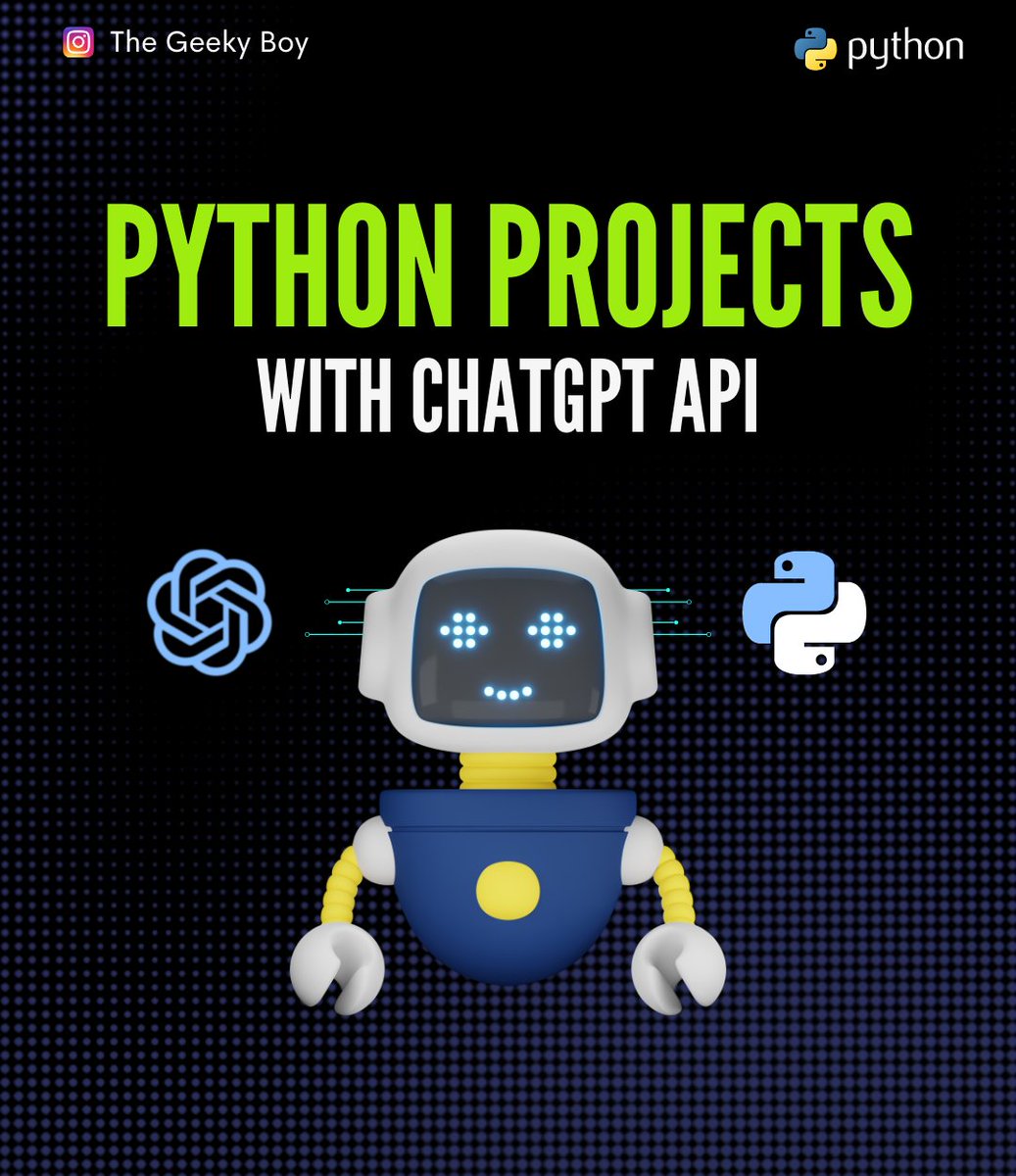 TheGeekyB0y's tweet photo. What is ChatGPT and how can we use Open AI API in our projects ?

A thread 🧵

#ChatGPT #Python #OpenAI https://t.co/OvgIkNsLZc