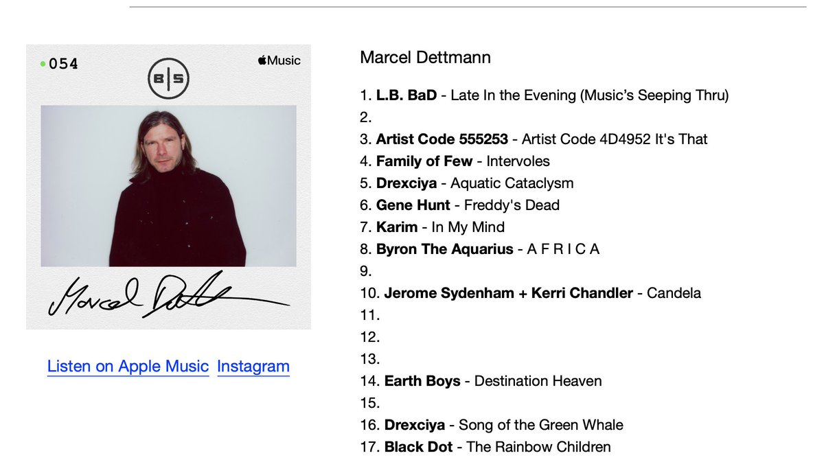 Cool to see <a href="/MarcelDettmann/">Marcel Dettmann</a> digging The Rainbow Children track by myself x LCN (<a href="/DiscoPanonia/">Disco Panonia</a>) a.k.a. Black Dot, out on <a href="/EditionsOsare/">Osare.Editions</a> 

Alongside great names in this mix for <a href="/BISradio/">Tim Sweeney</a> 🤗
music.apple.com/us/album/beats…

Many new tunes incoming as well, so stay tuned.