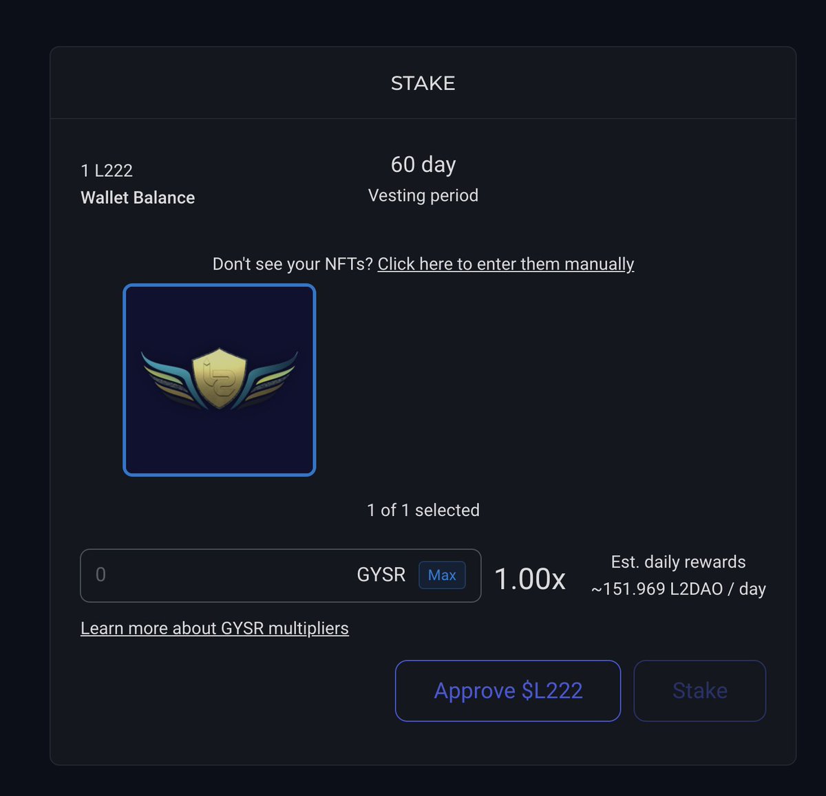 Webapp release notes for NFT staking UX 🚀
- adds support for loading user wallet NFTs on @optimismFND and <a href="/0xPolygon/">Polygon | POL</a> 
- integrates @AlchemyPlatform NFT API for multi-chain data