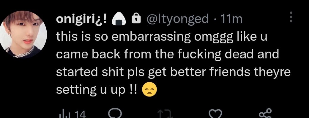 jaebians's tweet photo. fuck u and ur dreamzen ass u don’t get to call me embarrassing with him as ur pfp! maybe instead of subtweeting me u should just dm me so u can tell me directly! https://t.co/ScISM07hOU