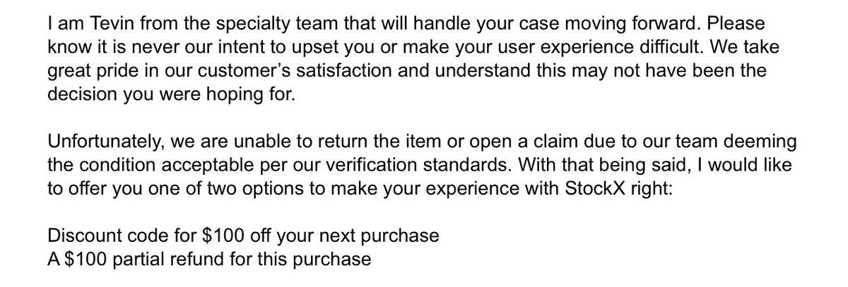 BotterBuilder's tweet photo. So I received a damaged LV Keepall with a 1.5” scratch, from what appears to be a damaged box via FedEx. @stockx policy states they will open a claim if the item is damaged. But here is there response. They don’t want to follow their own policy- &amp; offered me $100 🤔 Part 1. https://t.co/j80yGFpqWc