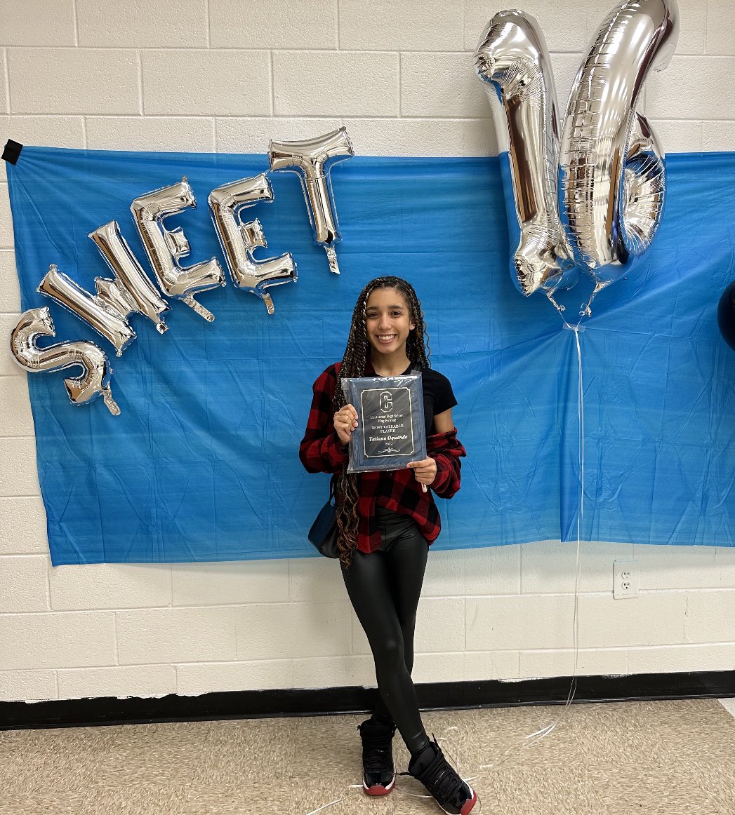 Toquendo24's tweet photo. What an honor to receive the MVP award for this years flag football season! Thank you Coach Kelly &amp; @swimbikerun52 ! I’m so excited for my senior season! See y’all in May! 
@FlagChs https://t.co/fvTXvNE8Wl