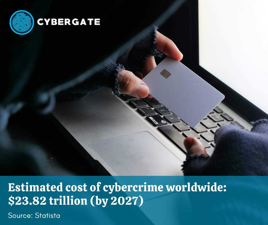 #FACT - Cybercrime is expected to skyrocket in the coming years.  It is estimated that the cost of cybercrime worldwide will be that of $23.82 trillion by 2027 (Source: Statista)
