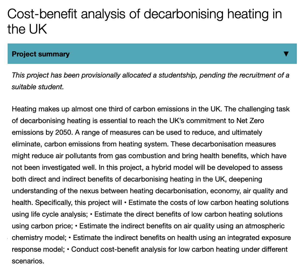 ZhifuMi's tweet photo. I am looking for a PhD candidate (with full studentship) working on research project: Cost-benefit analysis of decarbonising heating in the UK.  https://t.co/at1xUnGdjA https://t.co/kZpW0jsQQc