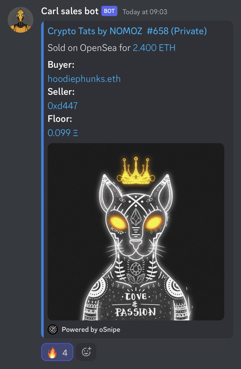 NOMOZ_X's tweet photo. Another ATH milestone.. 

2.4 ETH sale for T3 @CTxNOMOZ 

Congrats to both parties ✨

Buyer: @Seah4wk 
Seller: @GWPnft https://t.co/Ta3Z8UBTbs