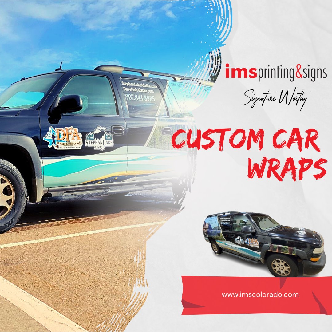 JJHeimColorado's tweet photo. ๐ We just finished this awesome car wrap for @davefishalaska. See it at the 2023 Denver ISE #ISE #HuntAlaska #FishAlaska #carwrap #customcarwrap #imsprintingandsigns #printing #customprint #printshop #signatureworthy #DaveFishAlaska #SportsmansExpo https://t.co/dEl4O38jLA