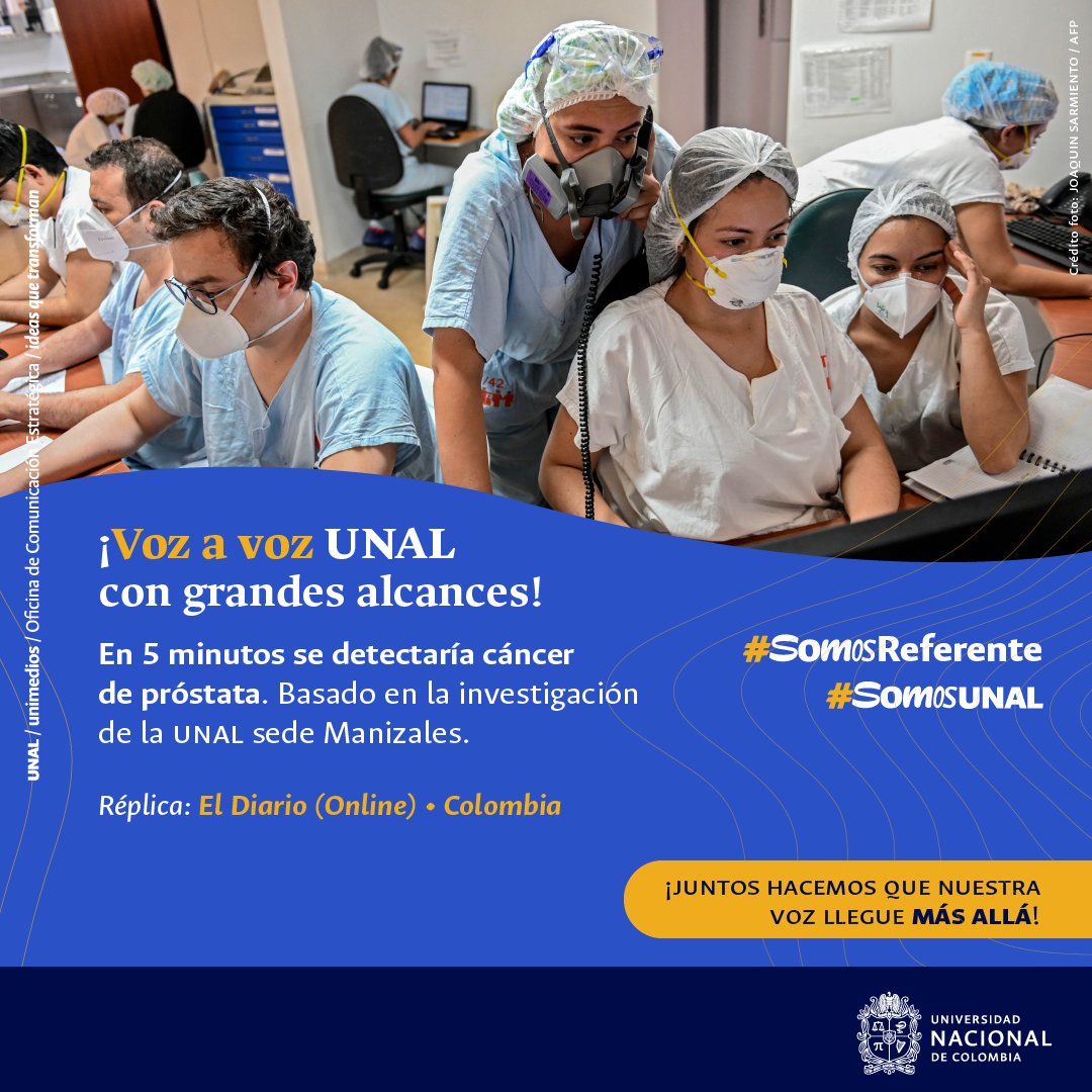 #UNALenMedios “En 5 minutos se detectaría cáncer de próstata: Una investigación de la Sede Manizales #UNAL 👉 bit.ly/3Qlw4Nw Vía EL DIARIO BOYACÁ | Nuestras noticias llegan más allá #SomosComunicación #SomosUNAL