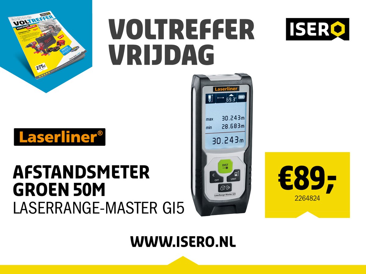Voltreffer Vrijdag!

Handige Laserliner Afstandsmeter met omschakelbare meetniveaus: voor en achter 👌

Meer info of direct bestellen:
➡️ bit.ly/3GCaxeZ ⬅️