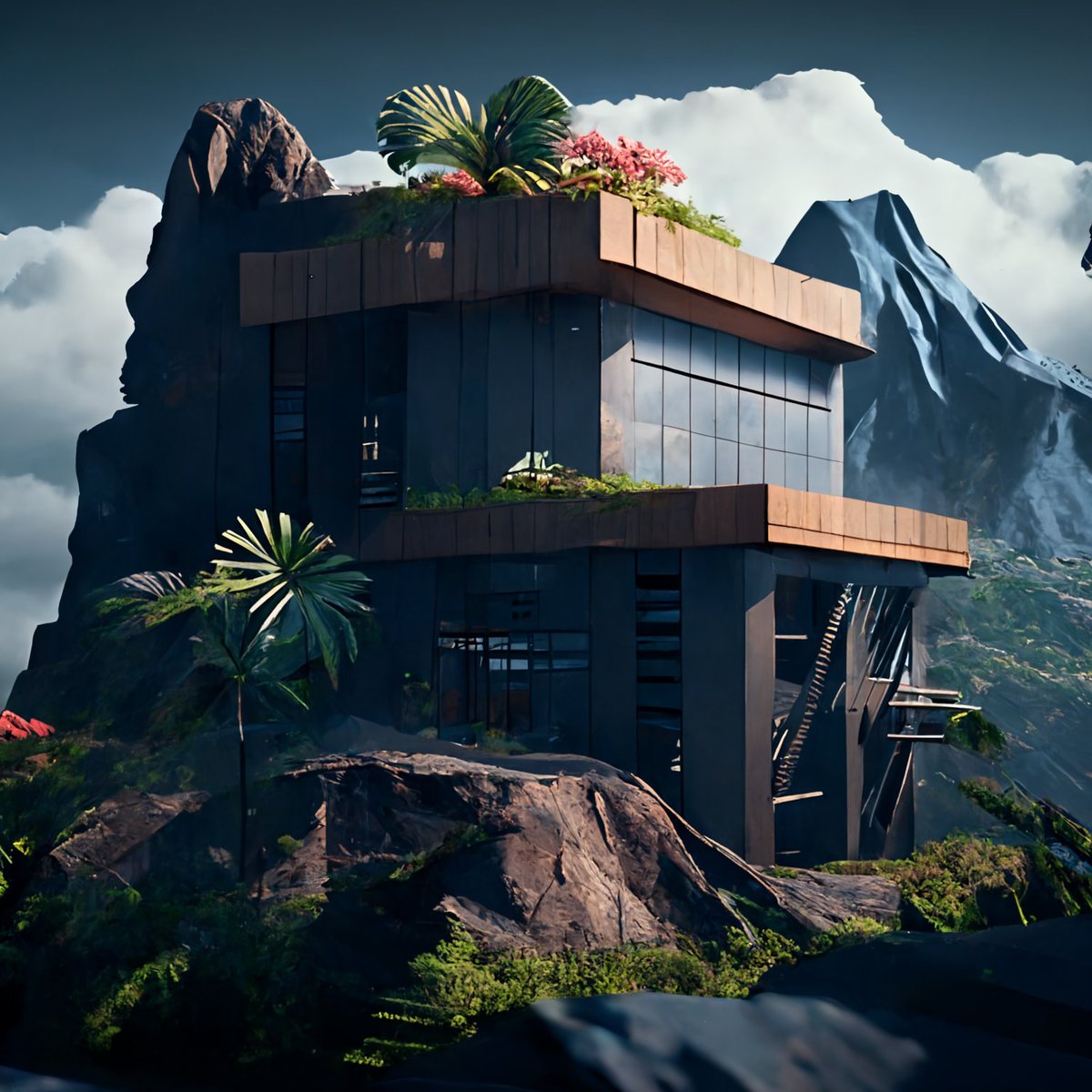 Modern House in the Mountains, with tropical vibes 🌺🥭☀️😶‍🌫️🧠🍊❤️

#nftcommunity #nft #nfts #aiart #building #dream #nftcollection #bitcoin #ethereum #avalanche #solana #crypto