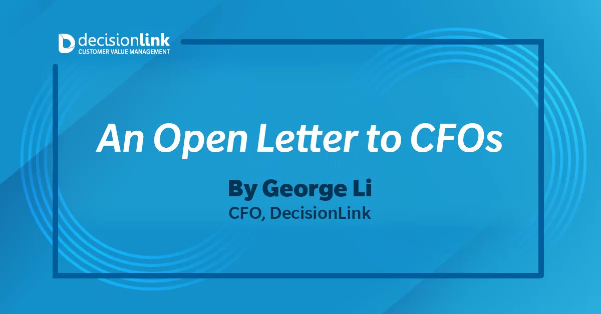 TimFXFitz's tweet image. Sales Leaders, CFOs are in the drivers seat of their organizations.  

DecisionLink CFO, George Li, penned an open letter to his peers about the economic climate, and provides his recommendations of how to go forward strategically.

Read the full letter: buff.ly/3izNfhZ