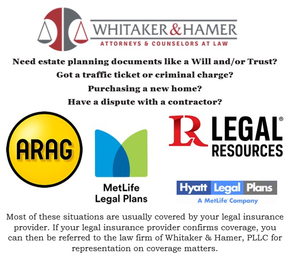 MWH_Law's tweet image. Whitaker &amp;amp; Hamer, PLLC accepts several legal plans to assist clients with services.
#whitakerandhamer #legalinsurance #araglegal #metlife #legalresources #yourlawfirmforlife #northcarolina