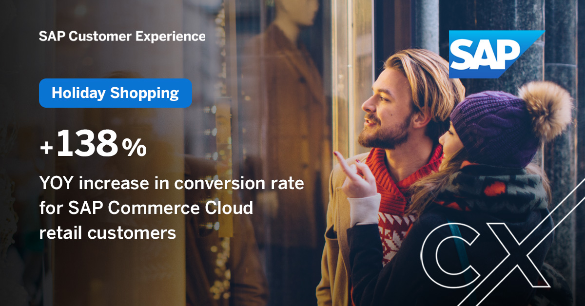 Holiday shopping season results are in &amp; digital commerce remained a bright spot for retailers 🛍️. 

SAP Commerce Cloud #retail customers saw a 138% increase in Year-over-Year conversion rate + Average Order Value increased 29%. 

For more: imsap.co/60163pde0 
#nrf2023