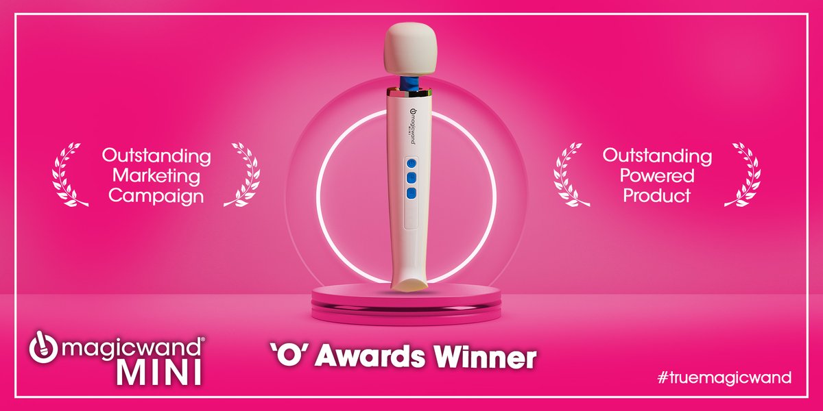 TrueMagicWand's tweet photo. We’re so excited to announce that our all-new #magicwandmini won 2 (two!) O Awards – ‘Outstanding Marketing Campaign’ and ‘Outstanding Powered Product’ 🏆🏆
We are so pleased and humbled by this honor!
#truemagicwand #vibratex https://t.co/Xuaplzy2OV