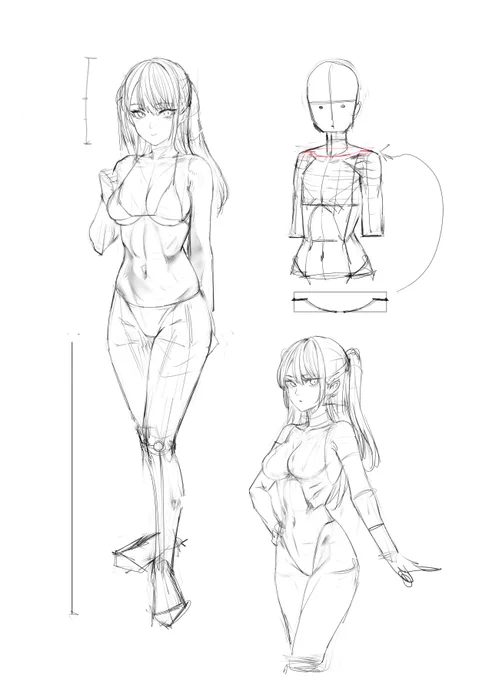 れんしゅう

パースの付いた鎖骨の描き方がよくわからんかったけど、よく考えたら真上から見た時のを描いて自由変形すればいいよね 