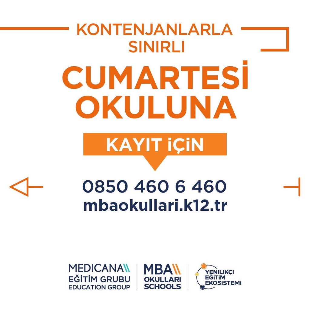 Anaokulu öğrencileri ve ailelerine özel Cumartesi Okulu 21 Ocak'ta!

Kayıt için biomuzdaki linke tıklayabilir ya da web sitemizi ziyaret edebilirsiniz.

#MBAOkulları #MedicanaEğitimGrubu
#MBAYenilikçiEğitimEkosistemi #BaşarıTasarımı
