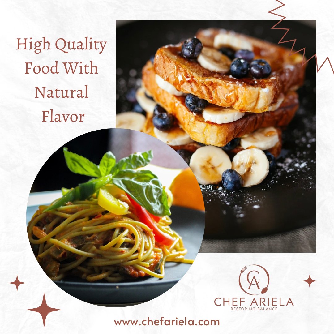 Chef Ariela Personal Chef Services uses only fresh, high-quality ingredients bringing you food with delicious flavor. We specialize in a variety of international cuisines, traditional American and more! There is no appetite we cannot satisfy!

#internationalcuisine #personalchef