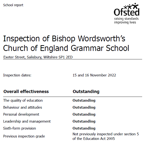 After 16 years we had a visit from OFSTED - here is what they thought...
<a href="/SalisburyCath/">Salisbury Cathedral</a> <a href="/journalupdate/">Salisbury Journal</a> #ofsted 

To read the full report please click here:- bishopwordsworths.org.uk/main-school/sc…