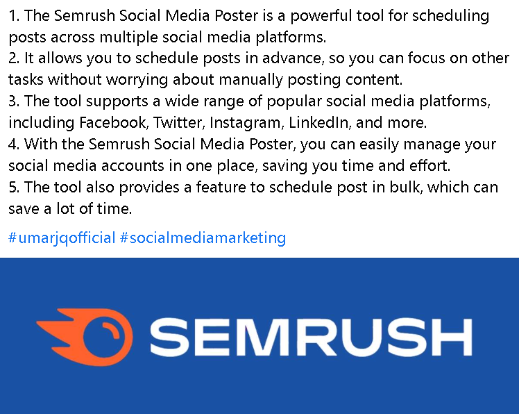 Did you know Semrush Social Media Poster can schedule your bulk posts? #socialmediaposter